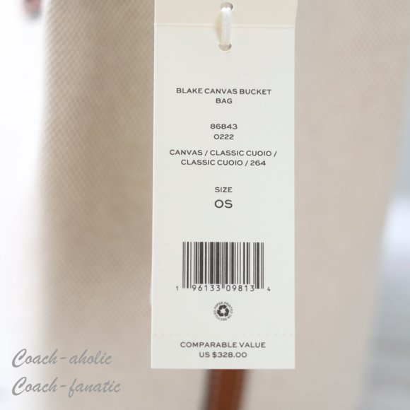 NWT Tory Burch Blake Canvas Bucket Bag Crossbody in Canvas/Classic Cuoio - Picture 7 of 12